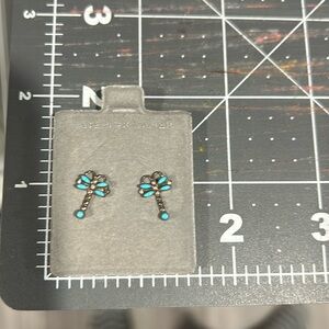 Sterling Turquoise Dragonfly Earrings
